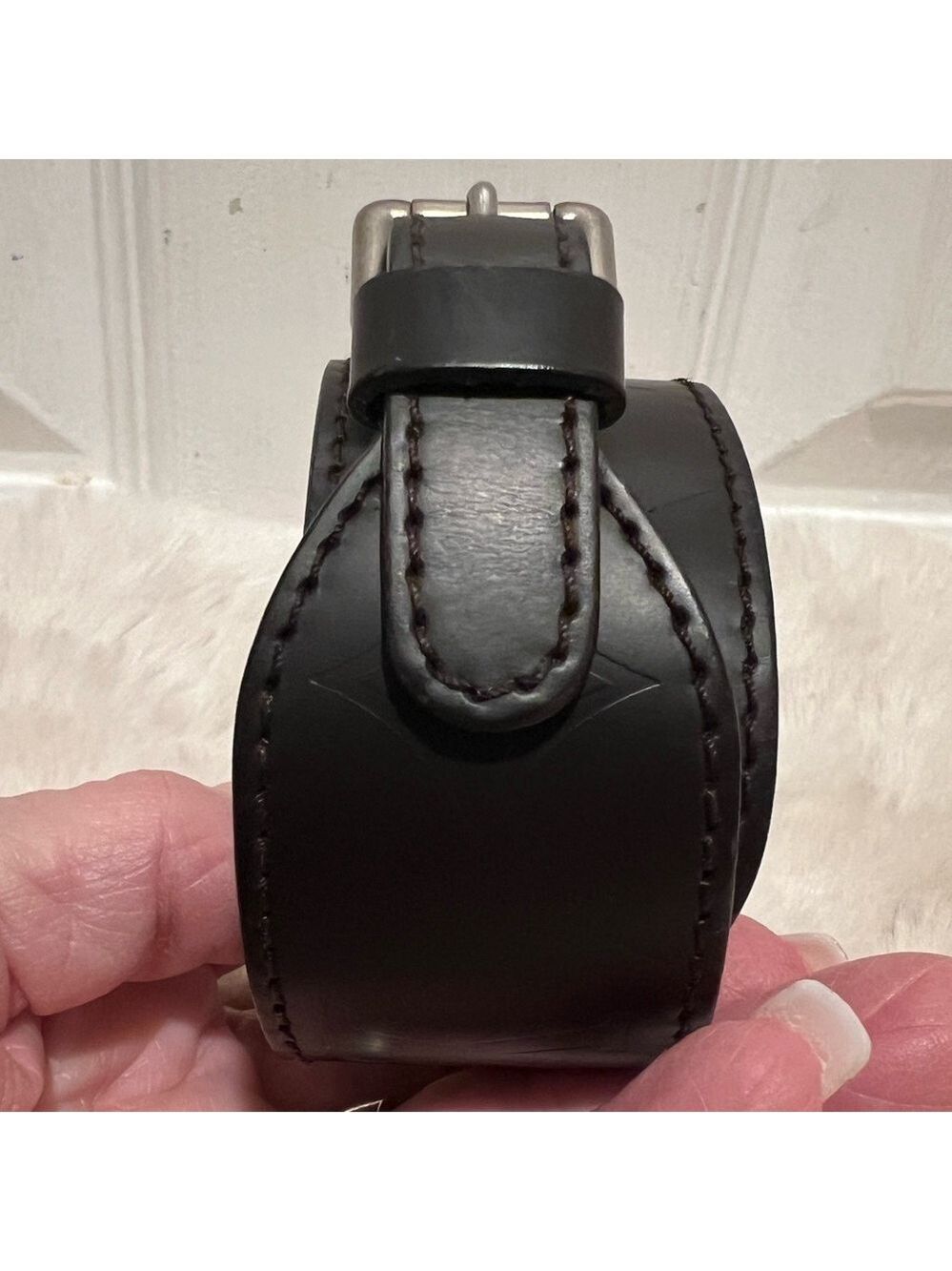 LOUIS VUITTON MONOGRAM GLASE FORCE WRAP LEATHER BRACELET. - Picture 7 of 15